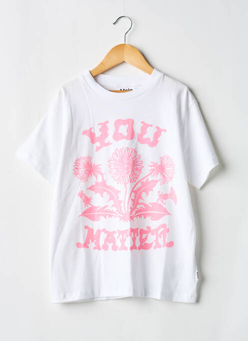 T-shirt coupe droite manches courtes blanc MOLO fille