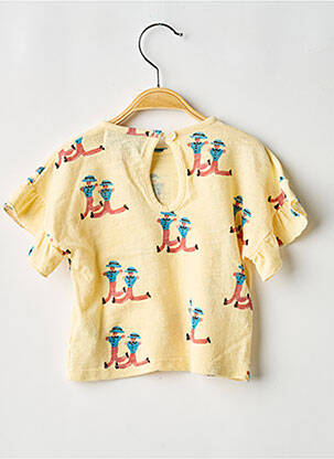 T-shirt fermeture boutonnée au dos manches courtes jaune BOBO CHOSES fille
