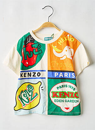 T-shirt imprimé fantaisie manches courtes beige KENZO garçon
