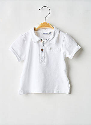 Polo stretch manches courtes blanc NOUKIE'S garcon