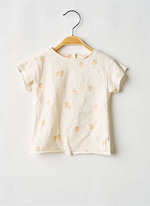 T-shirt stretch manches courtes beige LES PETITES CHOSES fille