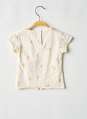 T-shirt stretch manches courtes beige LES PETITES CHOSES fille