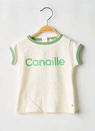 T-shirt fermeture pressionnée manches courtes vert LES PETITES CHOSES garcon
