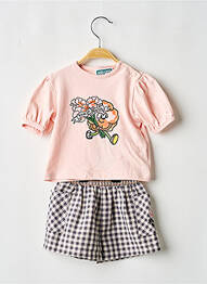 Ensemble short tissage popeline rose KENZO fille