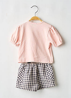 Ensemble short manches courtes rose KENZO fille