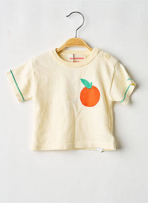 Pull coupe droite manches courtes jaune BOBO CHOSES fille