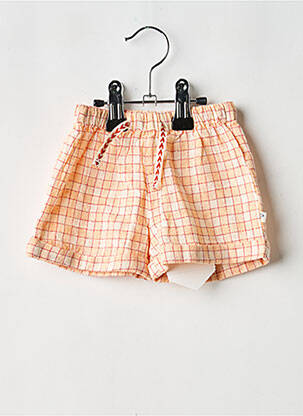 Short fermeture liens à nouer taille élastique orange ARSENE ET LES PIPELETTES fille