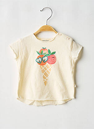 T-shirt stretch manches courtes beige ARSENE ET LES PIPELETTES fille