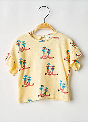 T-shirt fermeture boutonnée au dos manches courtes jaune BOBO CHOSES fille