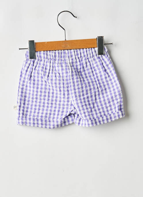 Short fermeture liens à nouer taille élastique violet ARSENE ET LES PIPELETTES fille