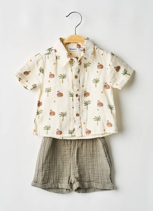 Ensemble short coupe droite vert NOUKIE'S garcon