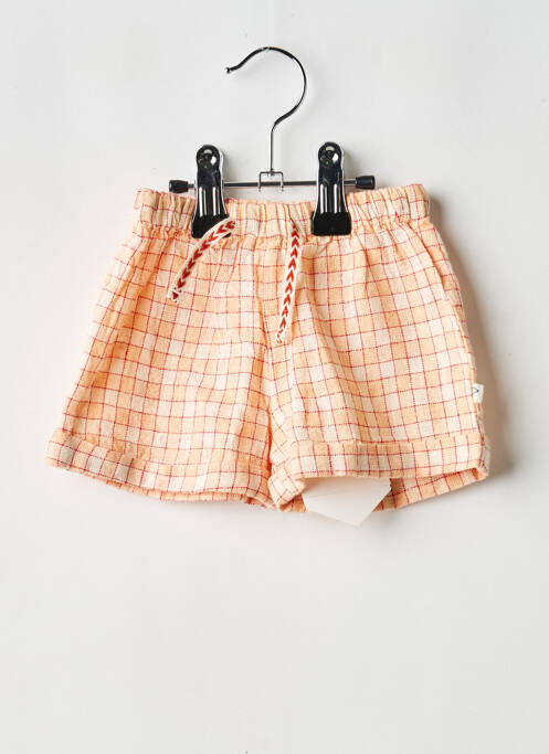 Short fermeture liens à nouer taille élastique orange ARSENE ET LES PIPELETTES fille