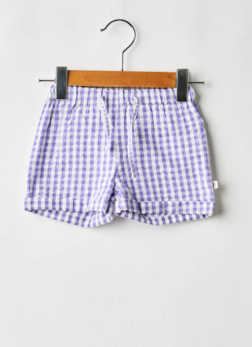 Short fermeture liens à nouer taille élastique violet ARSENE ET LES PIPELETTES fille
