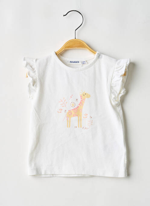 T-shirt stretch manches courtes beige NOUKIE'S fille