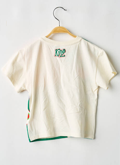 T-shirt fermeture zippée à l'épaule manches courtes beige KENZO garcon