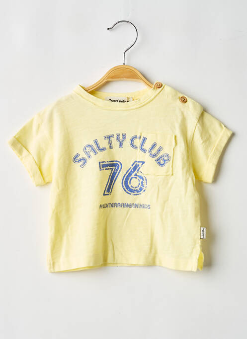 T-shirt stretch manches courtes jaune TOCOTO VINTAGE garcon