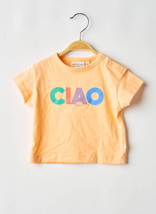 T-shirt stretch manches courtes orange ARSENE ET LES PIPELETTES garcon
