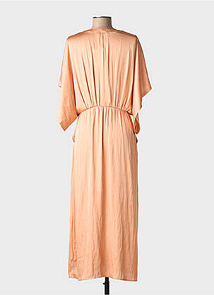 Robe longue manches courtes manches courtes orange SEE U SOON femme