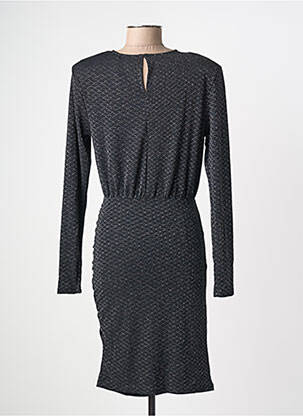 Robe mi-longue manches longues manches longues noir KAFFE femme