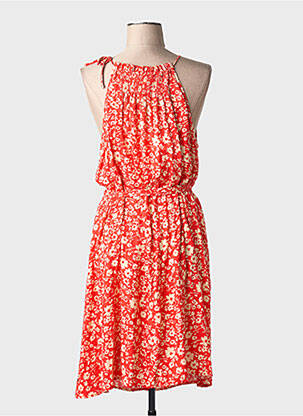 Robe mi-longue imprimé fleurs sans manche rouge FREEMAN T.PORTER femme