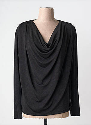Top tissage crêpe manches longues noir KAFFE femme