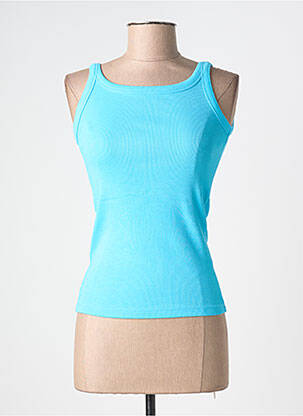 Débardeur stretch sans manche bleu KAFFE femme