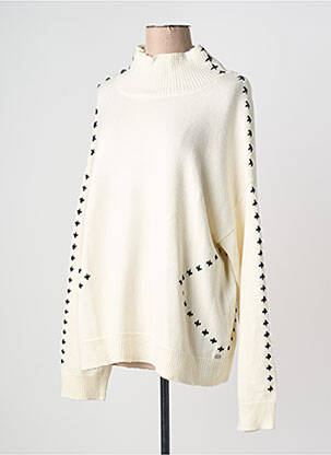 Pull maille tricot manches longues blanc FREEMAN T.PORTER femme