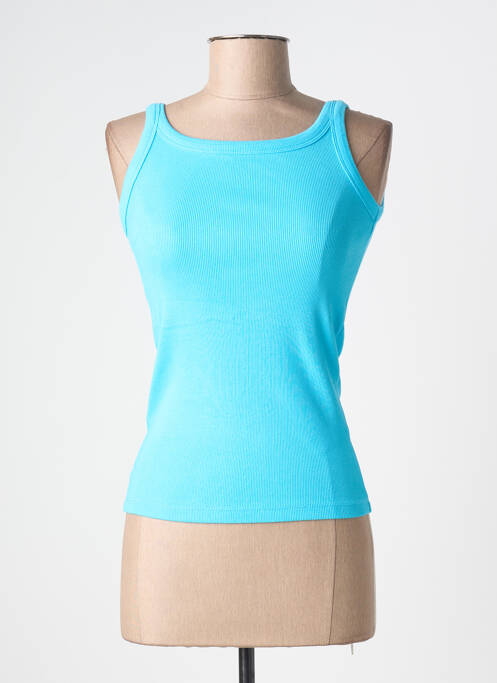 Débardeur stretch sans manche bleu KAFFE femme