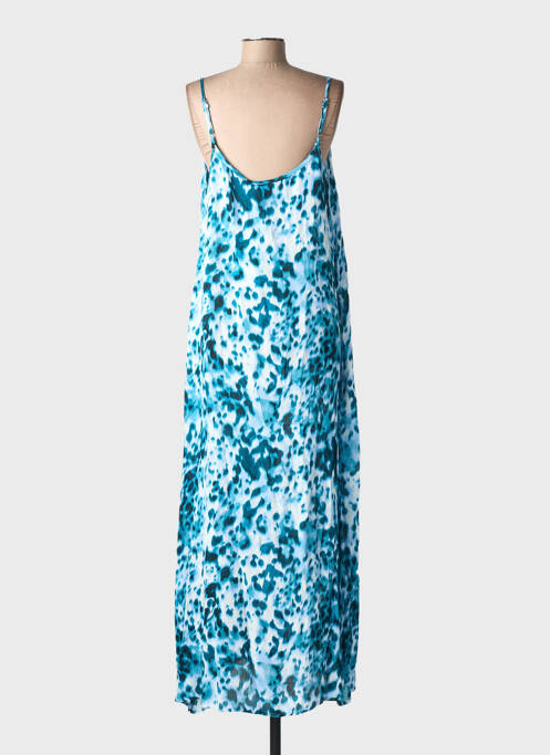 Robe longue imprimé fantaisie fines bretelles bleu KAFFE femme