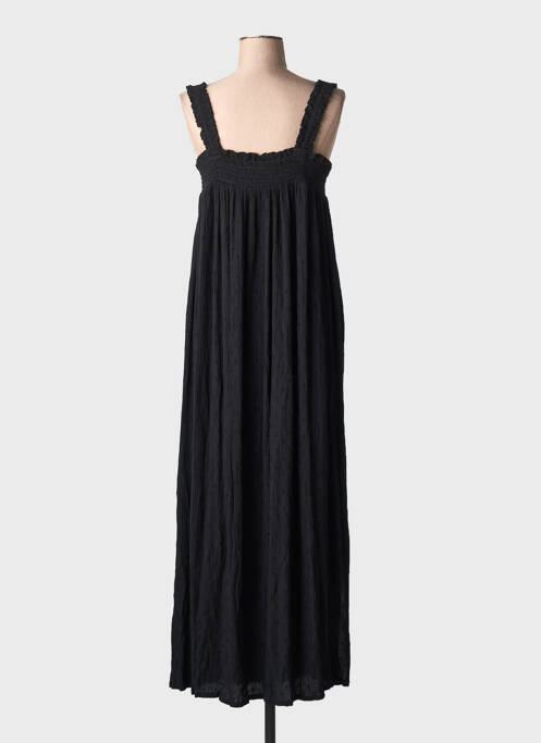 Robe longue tissage crêpe sans manche noir KAFFE femme