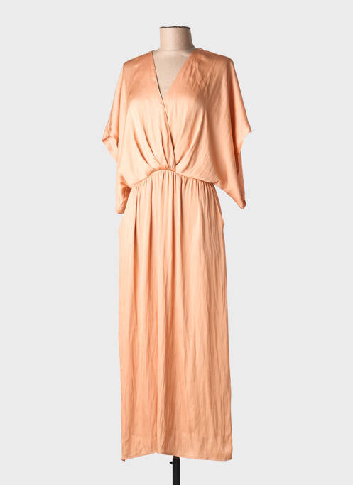 Robe longue manches courtes manches courtes orange SEE U SOON femme
