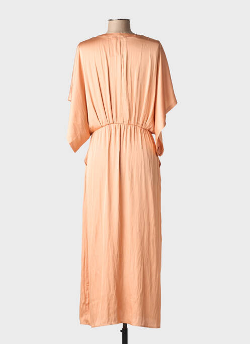 Robe longue manches courtes manches courtes orange SEE U SOON femme