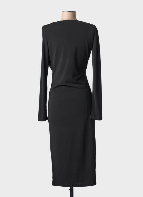Robe mi-longue manches longues manches longues noir KAFFE femme