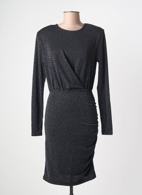 Robe mi-longue manches longues manches longues noir KAFFE femme