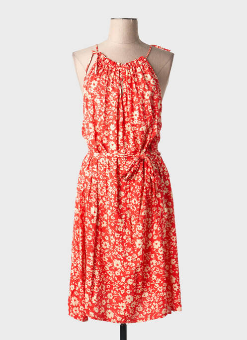 Robe mi-longue imprimé fleurs sans manche rouge FREEMAN T.PORTER femme