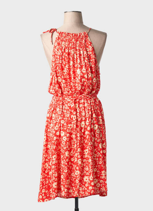 Robe mi-longue imprimé fleurs sans manche rouge FREEMAN T.PORTER femme