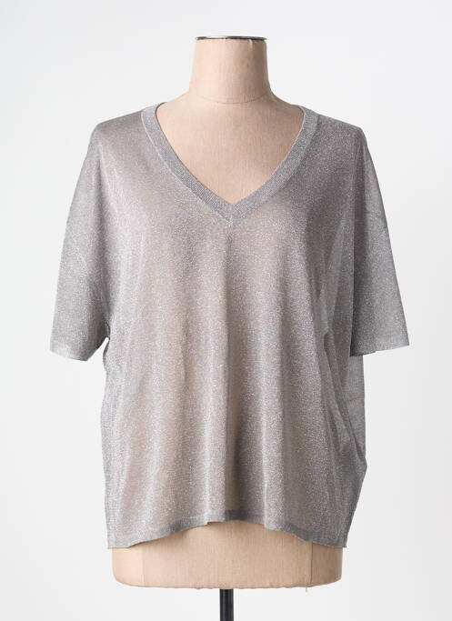 Top manches courtes manches courtes gris KAFFE femme
