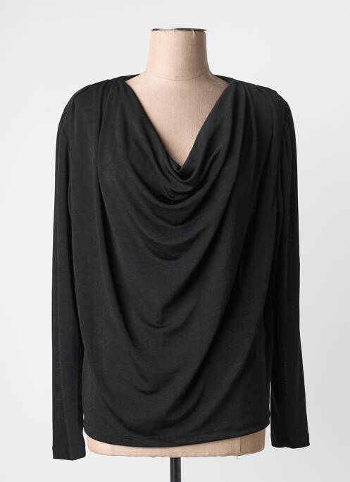 Top coupe fluide manches longues noir KAFFE femme
