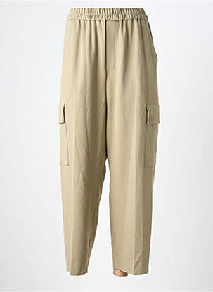 Pantalon cargo taille élastique beige IN WEAR femme