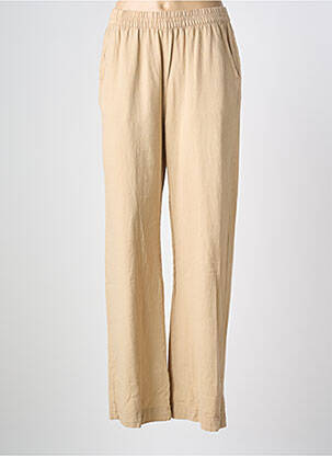 Pantalon droit taille élastique beige KAFFE femme