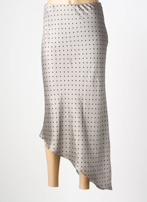 Jupe longue imprimé fantaisie gris KAFFE femme