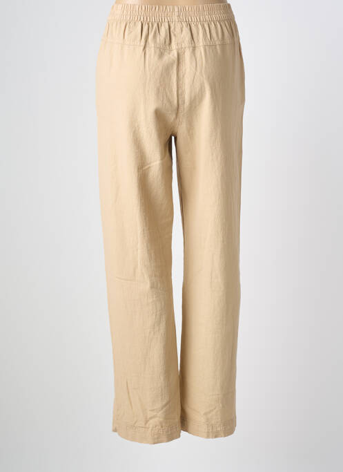 Pantalon droit taille élastique beige KAFFE femme