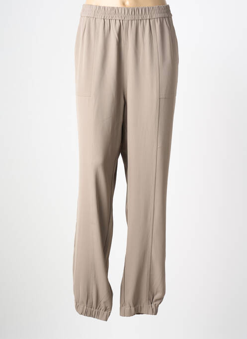 Pantalon droit taille élastique beige KAFFE femme