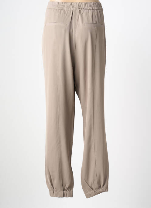 Pantalon droit taille élastique beige KAFFE femme