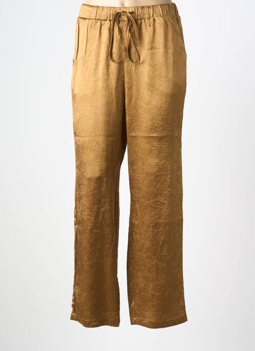 Pantalon droit taille élastique or SEE U SOON femme