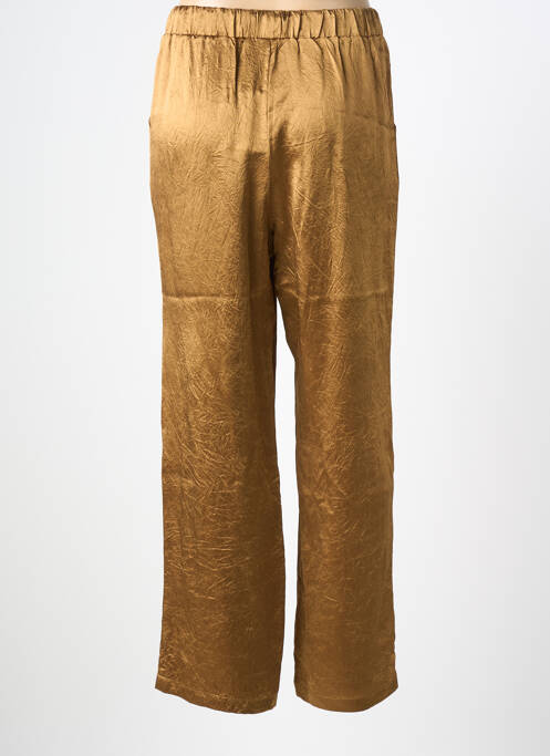 Pantalon droit taille élastique or SEE U SOON femme