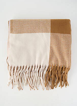 Echarpe imprimé carreaux marron KAFFE femme