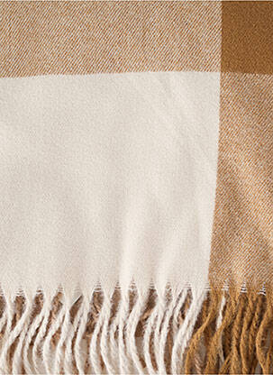 Echarpe imprimé carreaux marron KAFFE femme