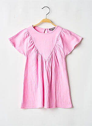Robe courte manches courtes manches courtes rose QUAPI fille