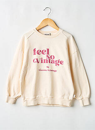 Sweat-shirt manches longues manches longues beige TOCOTO VINTAGE fille